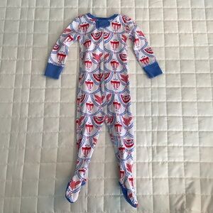 TBBC Knox’s Night Night American Swag Footie | 6-12M | Patriotic Pima Cotton